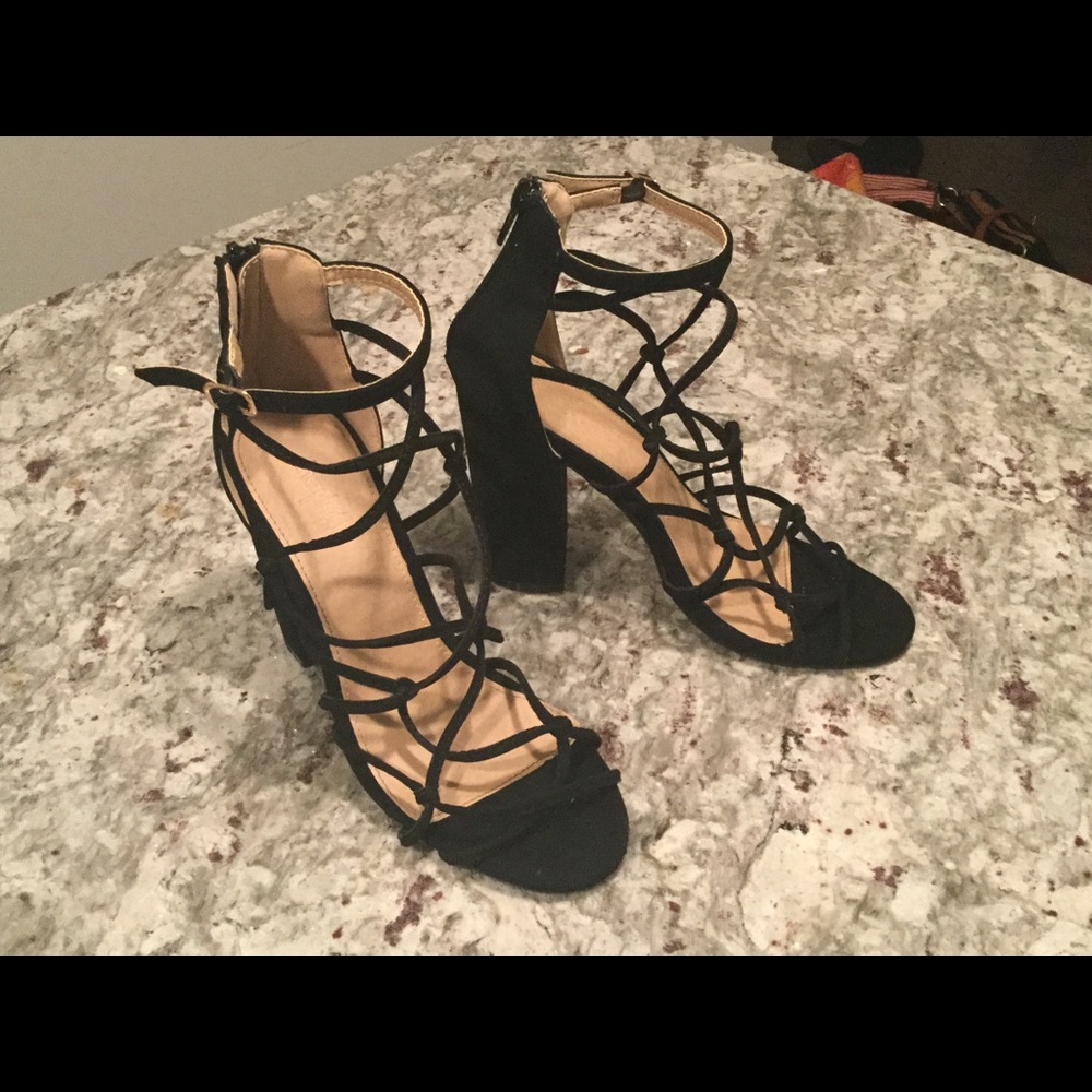 Strappy Black Heels